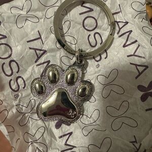 Tanya Moss Silver Paw Keychain